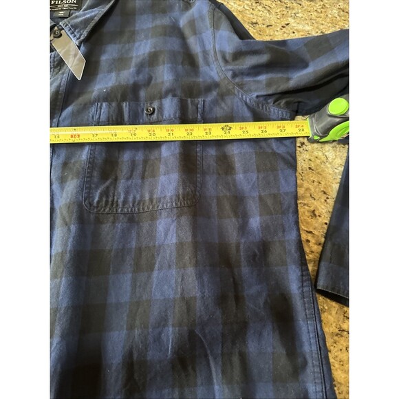 Filson Men’s XXXL Alaska Guide Blue Plaid Long Sleeve Button Shirt 100% Cotton - Picture 4 of 6